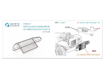 Dodge Wc-54 - 3-d Printed Front Grille (For Zvezda Kits) - zdjęcie 2