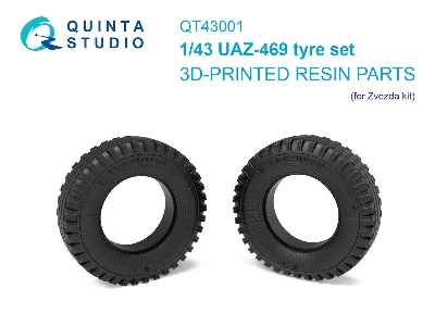 Uaz-469 - 3-d Printed Tyre Set (For Zvezda Kits) - zdjęcie 1