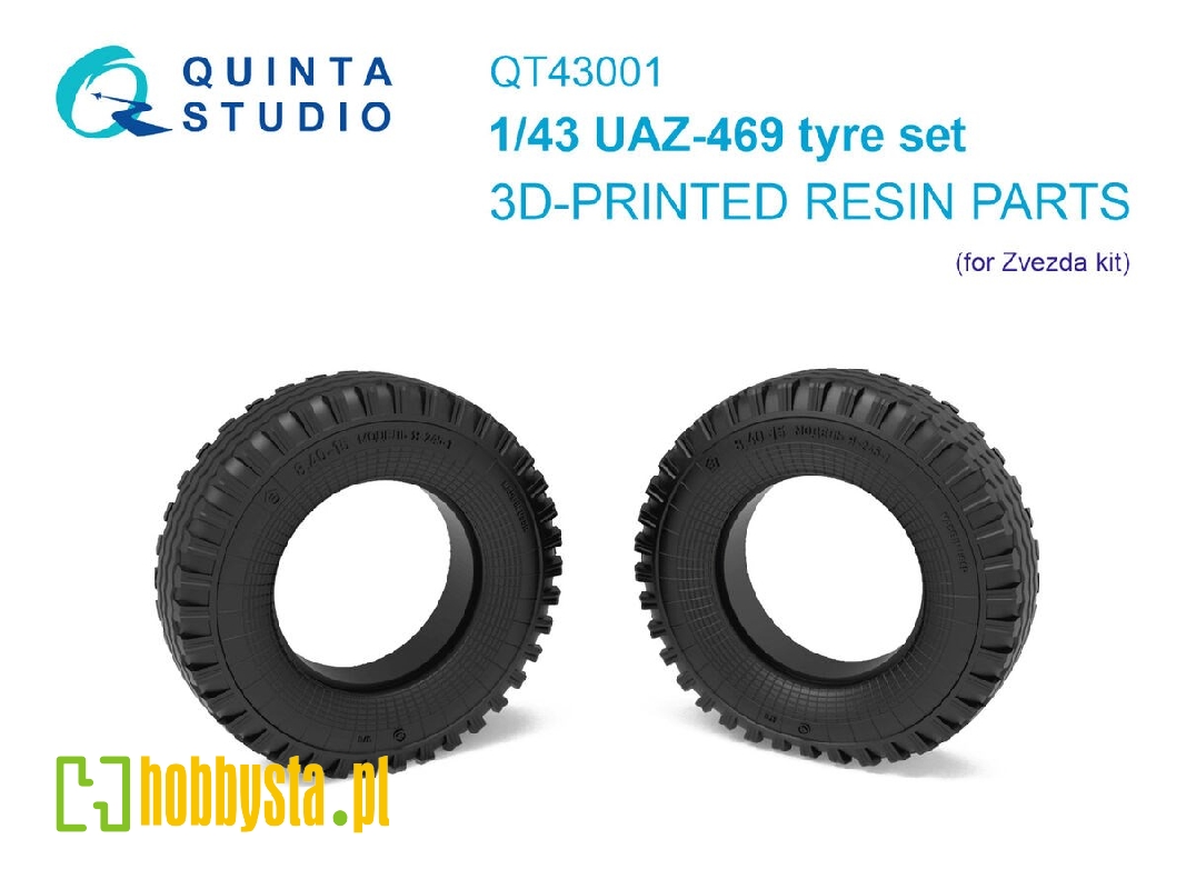 Uaz-469 - 3-d Printed Tyre Set (For Zvezda Kits) - zdjęcie 1 Uaz-469 - 3-d Printed Tyre Set (For Zvezda Kits) - zdjęcie 1