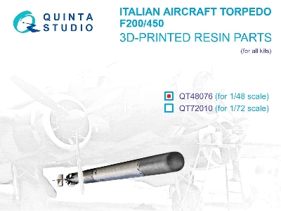Italian Wwii Aircraft Torpedo F200-450 (3d-printed / For All Kits) - zdjęcie 1