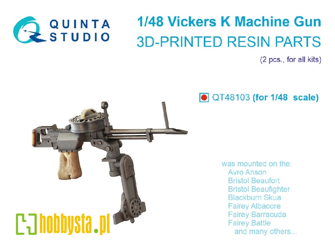 Vickers K Machine Gun - 2 Pcs (3d-printed / For All Kits) - zdjęcie 1 Vickers K Machine Gun - 2 Pcs (3d-printed / For All Kits) - zdjęcie 1