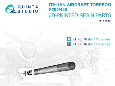 Italian Wwii Aircraft Torpedo F200-450 (3d-printed / For All Kits) - zdjęcie 1