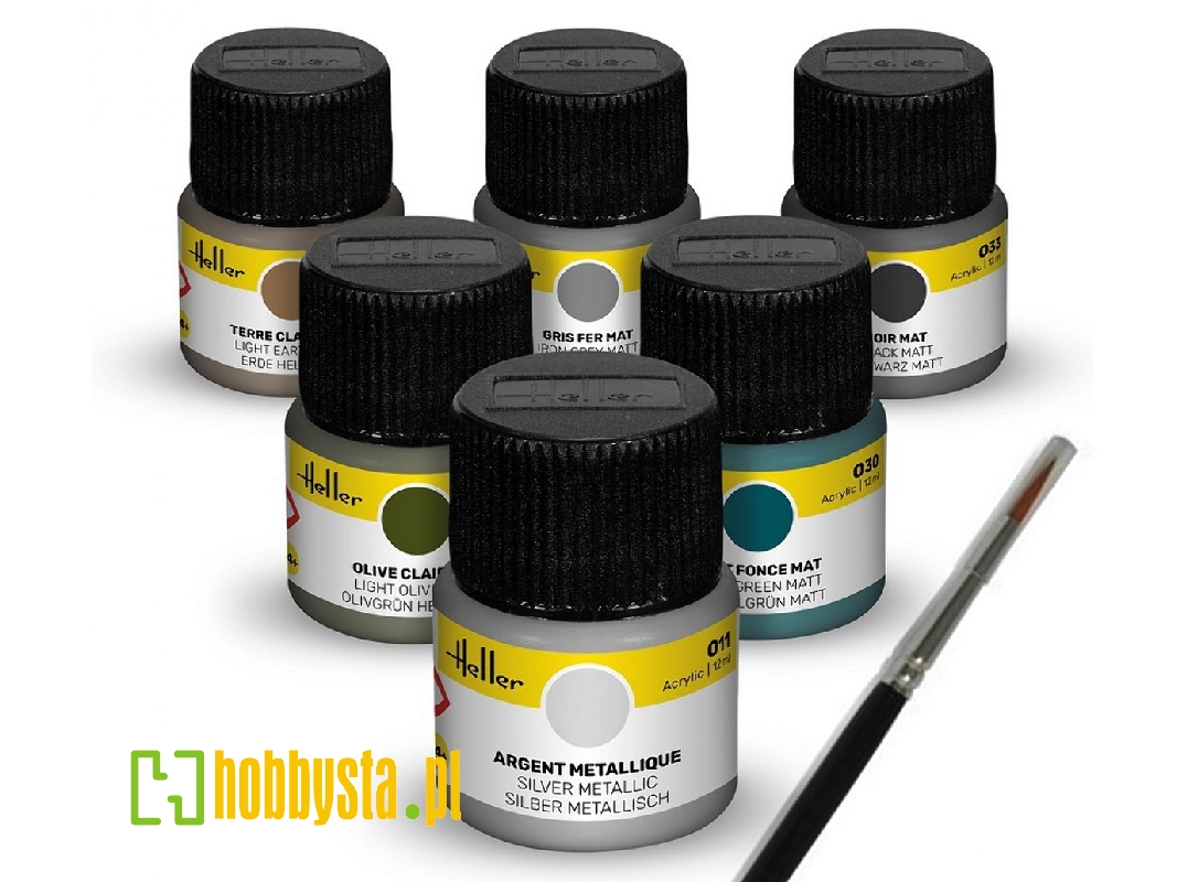 Military - Acrylic Colour Set 6x12ml And Brush - zdjęcie 1 Military - Acrylic Colour Set 6x12ml And Brush - zdjęcie 1