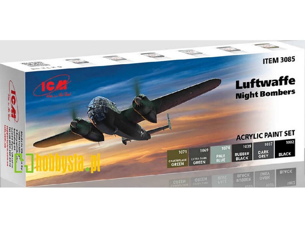 Acrylic Paint Set For Luftwaffe Night Bombers - zdjęcie 1 Acrylic Paint Set For Luftwaffe Night Bombers - zdjęcie 1