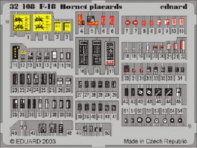  F-18 placards 1/32 - blaszki - zdjęcie 1