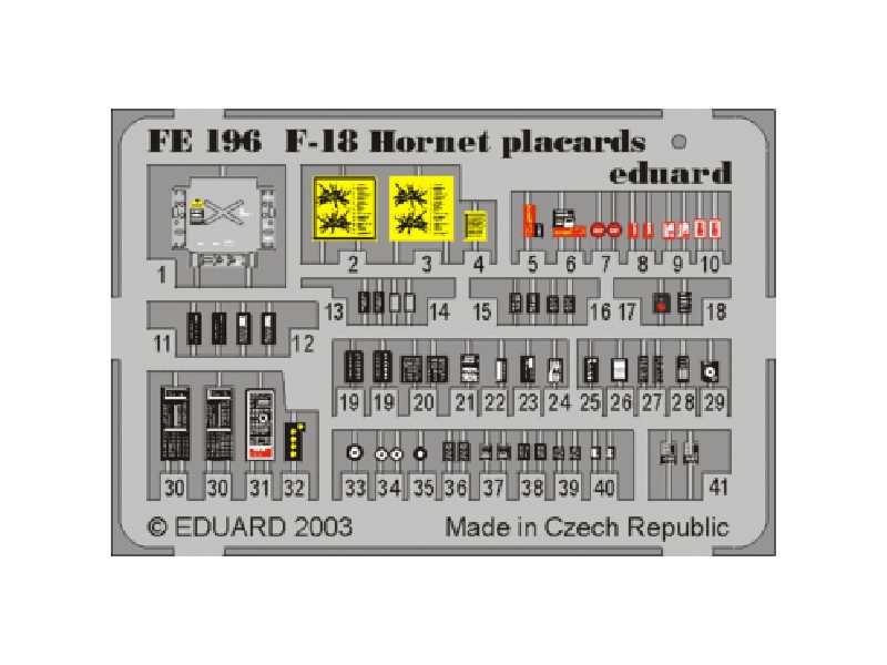 F-18 placards 1/48 - blaszki - zdjęcie 1 F-18 placards 1/48 - blaszki - zdjęcie 1