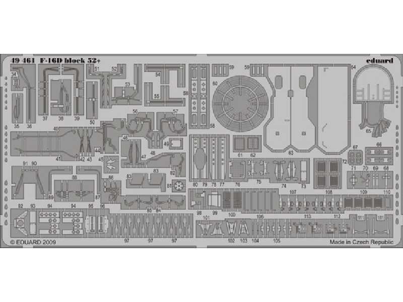  F-16D block 52+ S. A. 1/48 - Kinetic - blaszki - zdjęcie 1