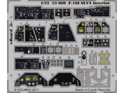  F-16I SUFA interior S. A. 1/32 - Academy Minicraft - blaszki - zdjęcie 1