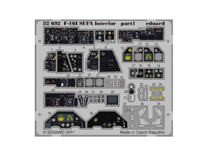 F-16I SUFA interior S. A. 1/32 - Academy Minicraft - blaszki - zdjęcie 1 F-16I SUFA interior S. A. 1/32 - Academy Minicraft - blaszki - zdjęcie 1