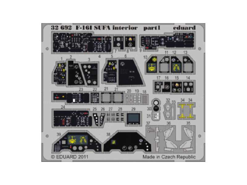  F-16I SUFA interior S. A. 1/32 - Academy Minicraft - blaszki - zdjęcie 1