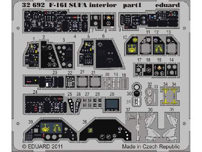  F-16I SUFA interior S. A. 1/32 - Academy Minicraft - blaszki - zdjęcie 2