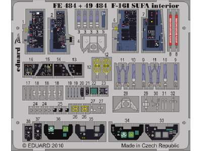  F-16I SUFA interior S. A. 1/48 - Hasegawa - blaszki - zdjęcie 1