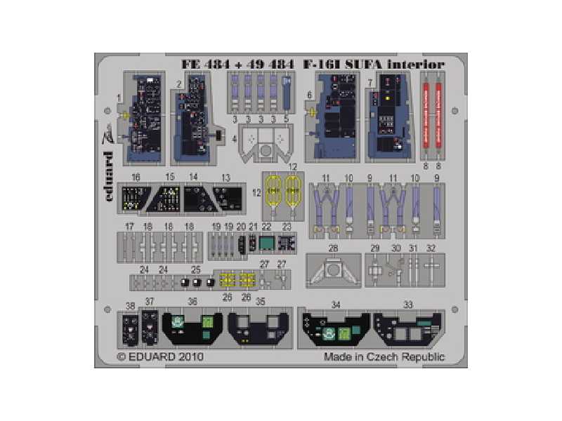  F-16I SUFA interior S. A. 1/48 - Hasegawa - blaszki - zdjęcie 1