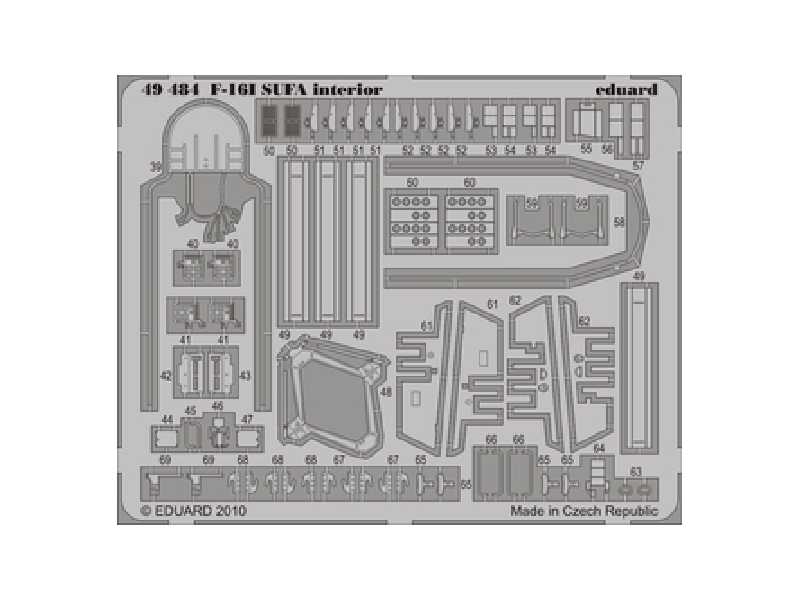 F-16I SUFA interior S. A. 1/48 - Hasegawa - blaszki - zdjęcie 1 F-16I SUFA interior S. A. 1/48 - Hasegawa - blaszki - zdjęcie 1