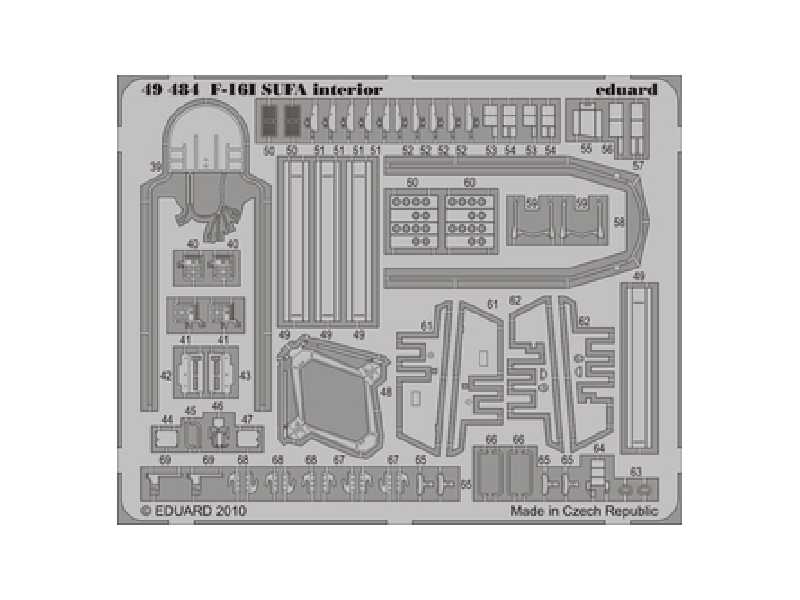  F-16I SUFA interior S. A. 1/48 - Hasegawa - blaszki - zdjęcie 1