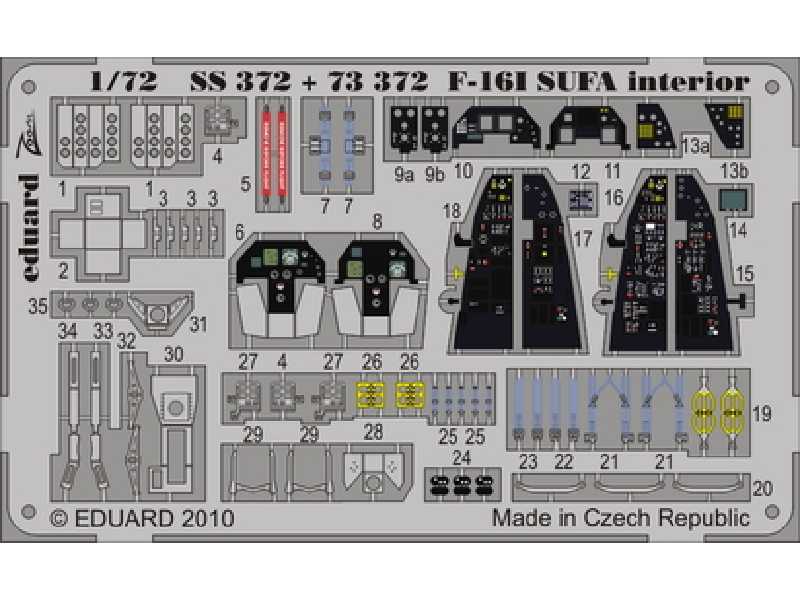  F-16I SUFA interior S. A. 1/72 - Kinetic - blaszki - zdjęcie 1