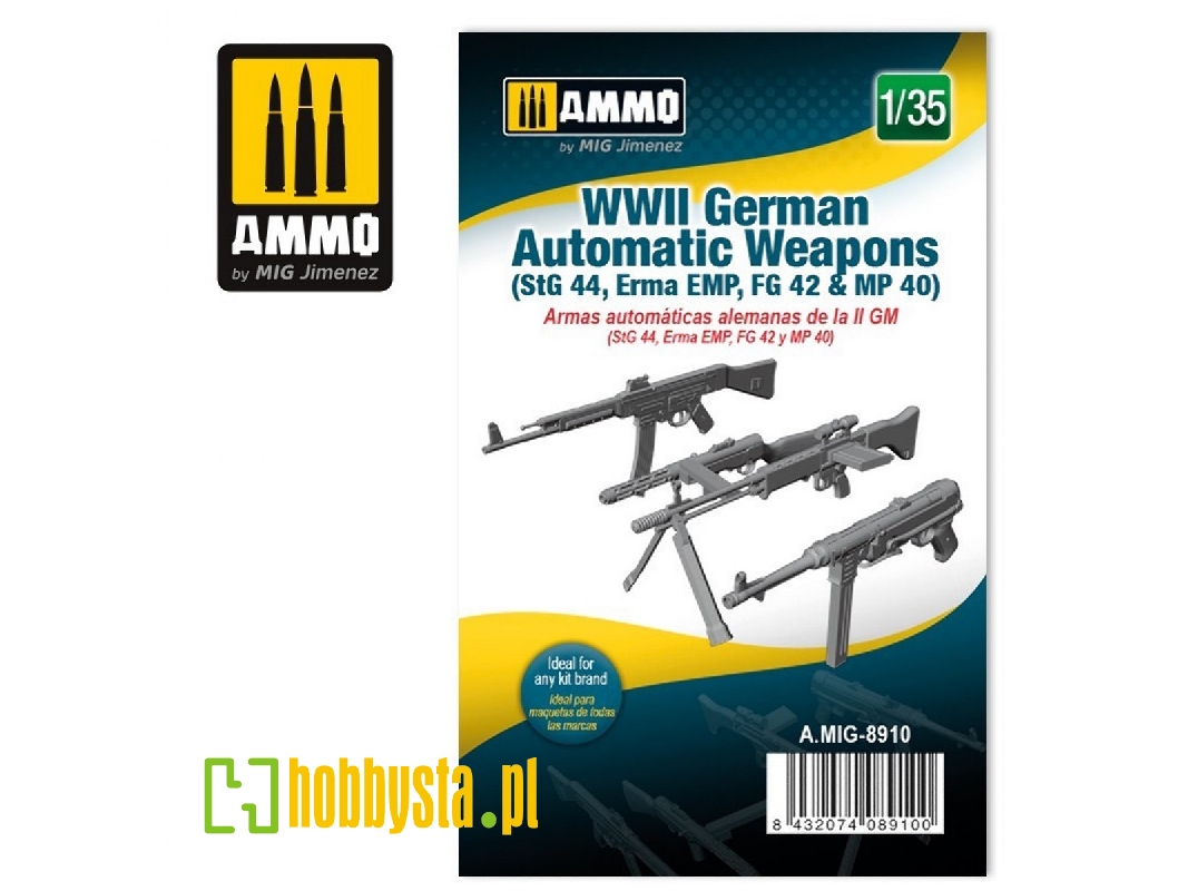 Wwii German Automatic Weapons (Stg 44, Erma Emp, Fg 42 & Mp 40) - zdjęcie 1 Wwii German Automatic Weapons (Stg 44, Erma Emp, Fg 42 & Mp 40) - zdjęcie 1