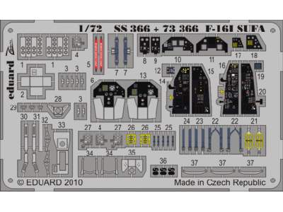  F-16I SUFA S. A. 1/72 - Hasegawa - blaszki - zdjęcie 1