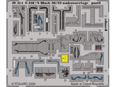  F-16C/ N Block 30/32 undercarriage 1/48 - Tamiya - blaszki - zdjęcie 1