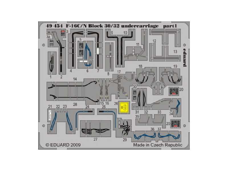 F-16C/ N Block 30/32 undercarriage 1/48 - Tamiya - blaszki - zdjęcie 1 F-16C/ N Block 30/32 undercarriage 1/48 - Tamiya - blaszki - zdjęcie 1