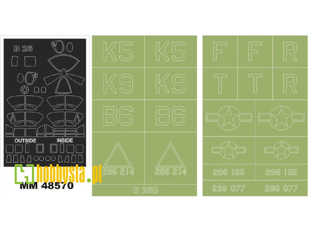 Martin B-26 B Marauder - Maxi Paint Mask Set (For Icm 48320 Kit) - zdjęcie 1 Martin B-26 B Marauder - Maxi Paint Mask Set (For Icm 48320 Kit) - zdjęcie 1