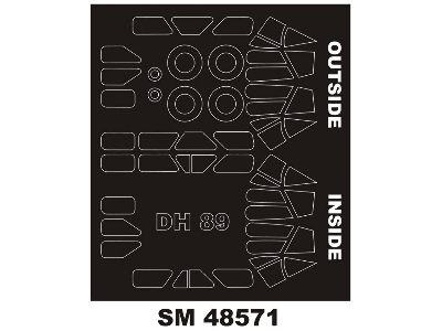De Havilland Dh-89 Dragon Rapide - Mini Paint Mask Set (For Armory Kits) - zdjęcie 1
