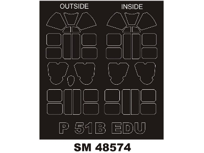 North American P-51 B Mustang - Mini Paint Mask Set (For Eduard Kits) - zdjęcie 1