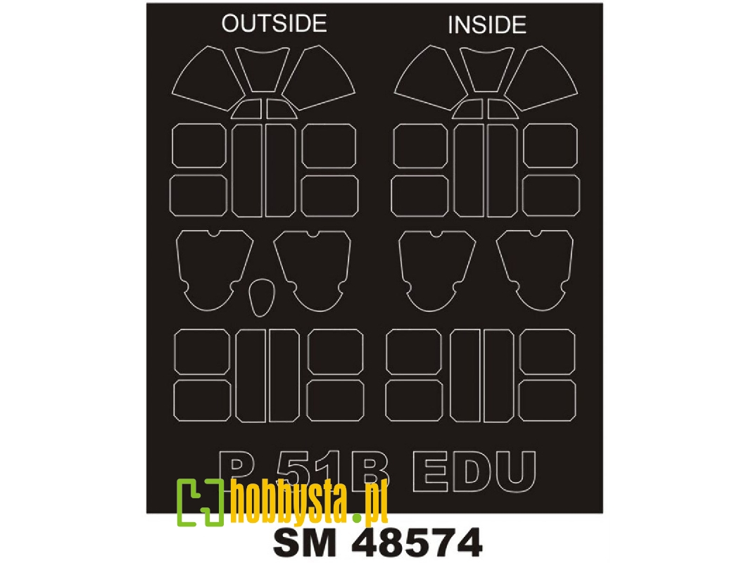North American P-51 B Mustang - Mini Paint Mask Set (For Eduard Kits) - zdjęcie 1 North American P-51 B Mustang - Mini Paint Mask Set (For Eduard Kits) - zdjęcie 1