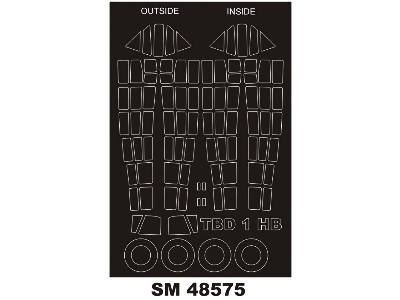 Douglas Tbd-1 Devastator - Mini Paint Mask Set (For Hobby Boss Kits) - zdjęcie 1