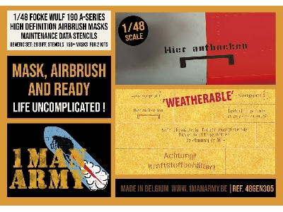 Focke-wulf 190 A-series - High Definition Airbrush Masks Maintenance Data Stencils General Set - zdjęcie 1