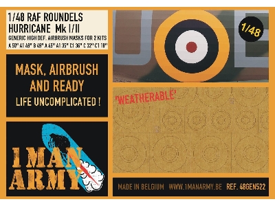 Hawker Hurricane Mk.I / Mk.Iib / Mk.Iic - Roundels Generic Set (For Airfix, Arma Hobby, Hasegawa And Hobby Boss Kits) - zdjęcie