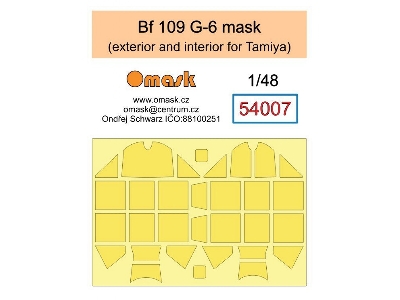 Messerschmitt Bf-109 G-6 - Exterior And Interior Masks (For Tamiya Kits) - zdjęcie 1