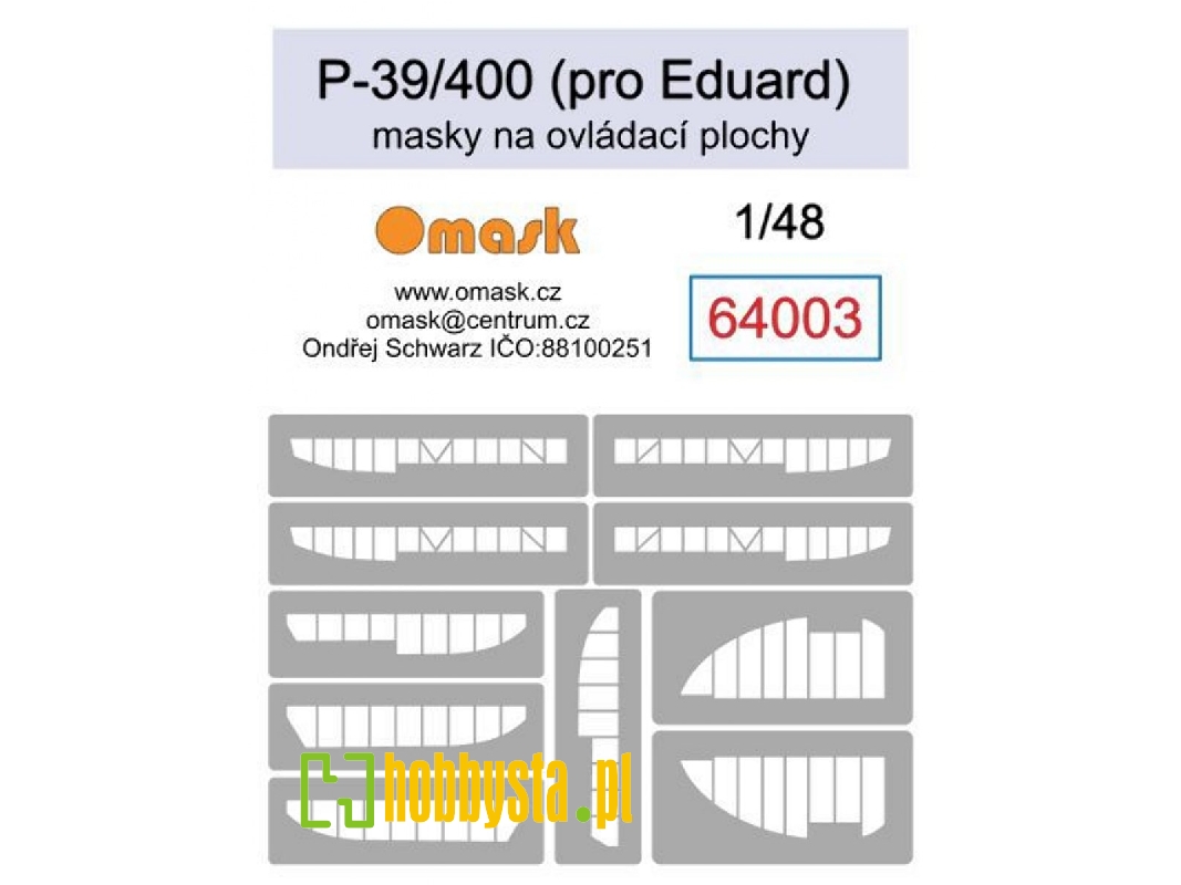 P-39/P-400 Masks For Control Surfaces (For Eduard) - zdjęcie 1 P-39/P-400 Masks For Control Surfaces (For Eduard) - zdjęcie 1
