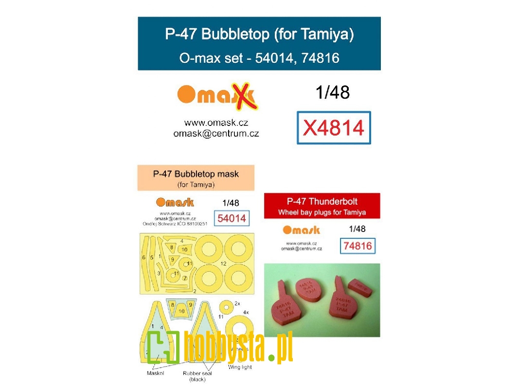 Republic P-47 Bubbletop - O-max Set (For Tamiya Kits) - zdjęcie 1 Republic P-47 Bubbletop - O-max Set (For Tamiya Kits) - zdjęcie 1