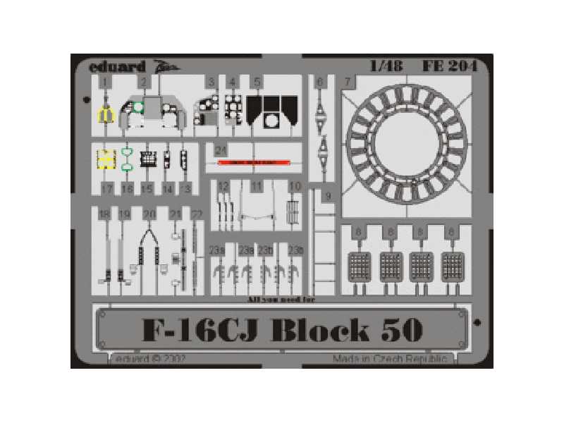  F-16CJ Block 50 1/48 - Hasegawa - blaszki - zdjęcie 1