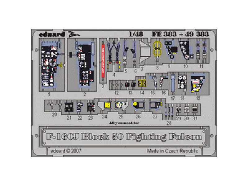 F-16CJ Block 50 1/48 - Tamiya - blaszki - zdjęcie 1 F-16CJ Block 50 1/48 - Tamiya - blaszki - zdjęcie 1