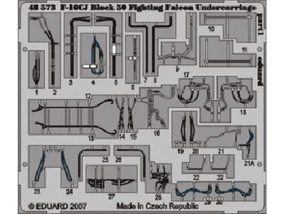  F-16CJ Block 50 undercarriage 1/48 - Tamiya - blaszki - zdjęcie 1