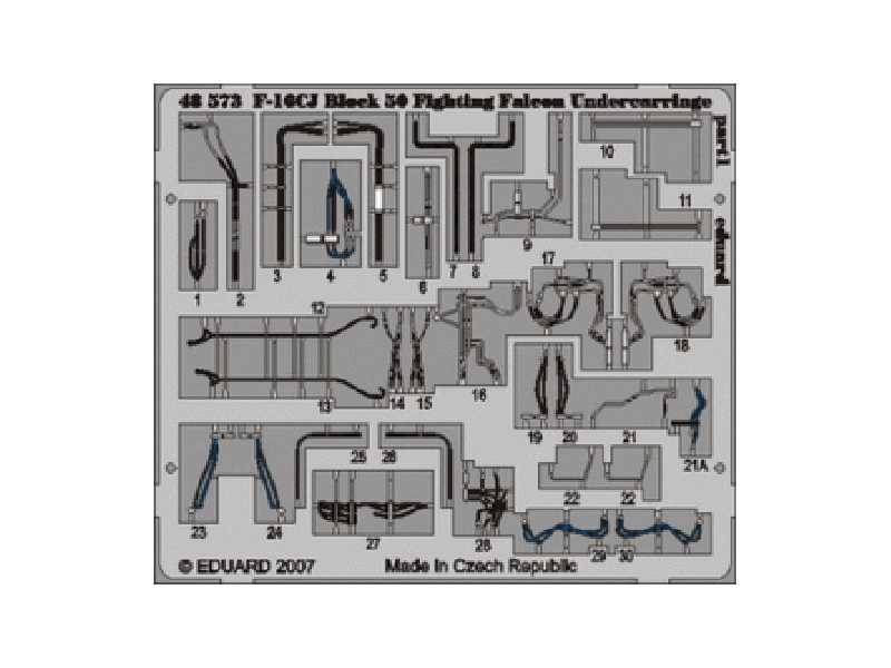  F-16CJ Block 50 undercarriage 1/48 - Tamiya - blaszki - zdjęcie 1