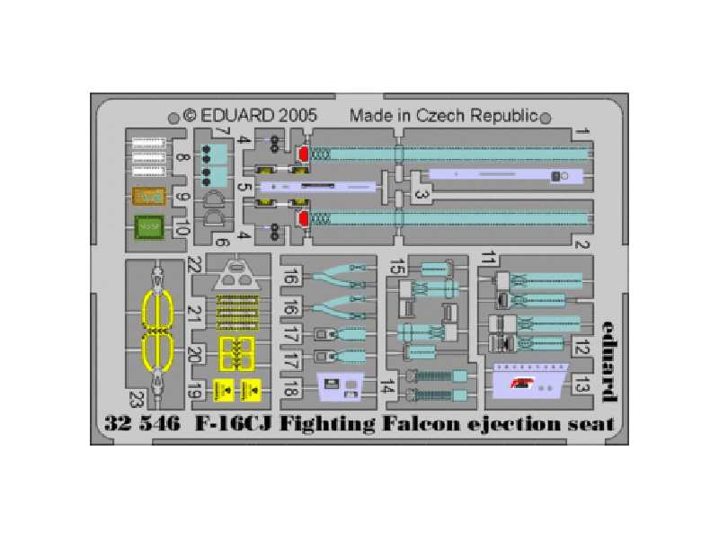 F-16CJ ejection seat 1/32 - Tamiya - blaszki - zdjęcie 1 F-16CJ ejection seat 1/32 - Tamiya - blaszki - zdjęcie 1