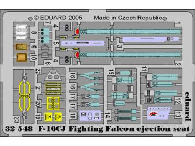  F-16CJ ejection seat 1/32 - Academy Minicraft - blaszki - zdjęcie 1