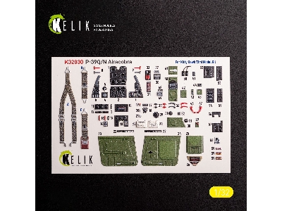 P-39q/N - Interior 3d Decals For Kitty Hawk/Zimi Models Kit - zdjęcie 1