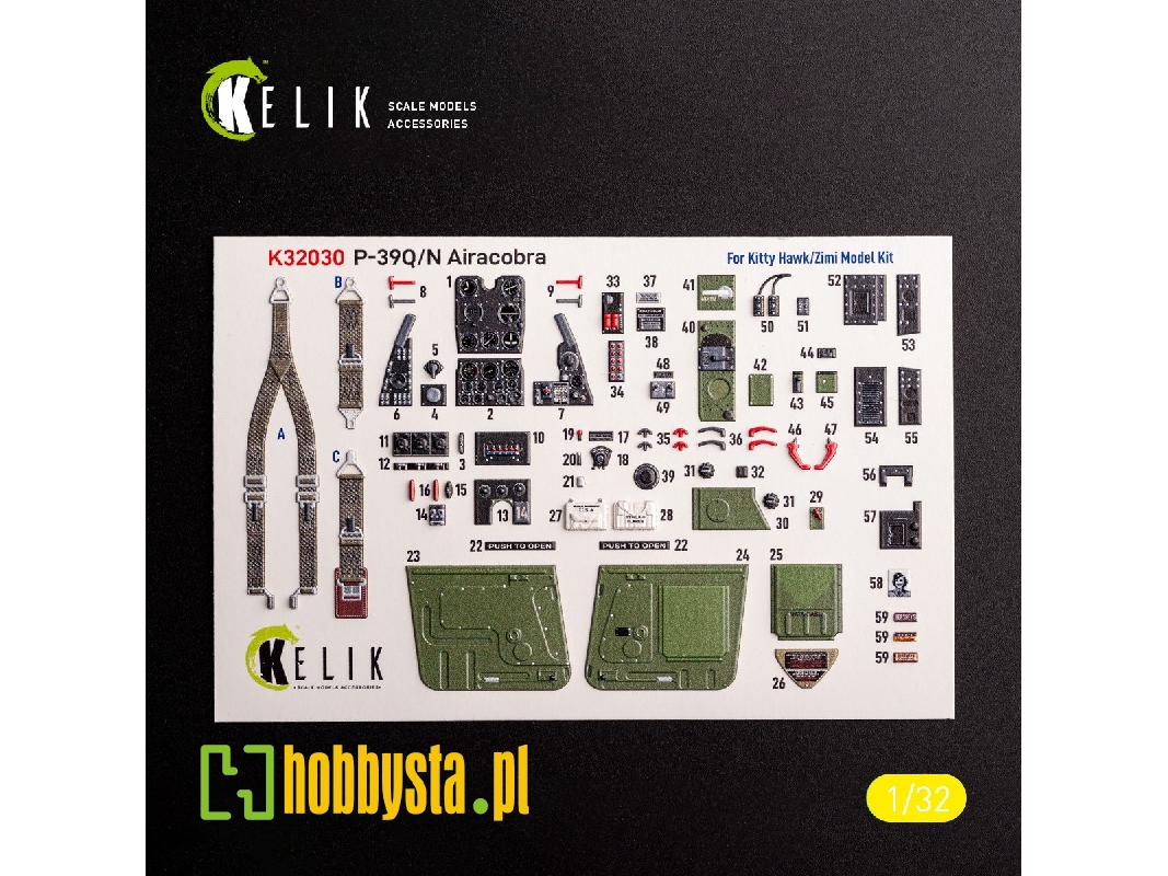 P-39q/N - Interior 3d Decals For Kitty Hawk/Zimi Models Kit - zdjęcie 1 P-39q/N - Interior 3d Decals For Kitty Hawk/Zimi Models Kit - zdjęcie 1