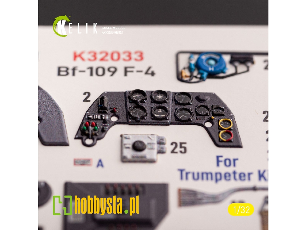Bf-109 F-4 - Interior 3d Decals For Trumpeter Kit - zdjęcie 1 Bf-109 F-4 - Interior 3d Decals For Trumpeter Kit - zdjęcie 1