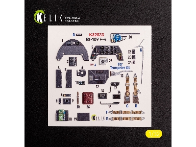 Bf-109 F-4 - Interior 3d Decals For Trumpeter Kit - zdjęcie 3