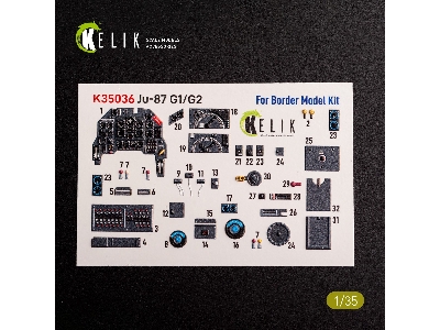 Ju-87 G1/G2 - Interior 3d Decals For Border Models Kit - zdjęcie 2