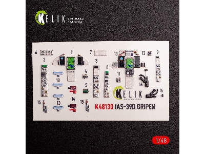 Jas-39 D - Interior 3d Decals For Italeri Kit - zdjęcie 2