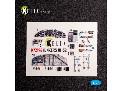 Ju-52 - Interior 3d Decals For Italeri Kit - zdjęcie 2
