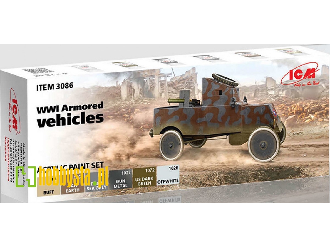Acrylic Paint Set For WWI Armored Vehicles - zdjęcie 1 Acrylic Paint Set For WWI Armored Vehicles - zdjęcie 1