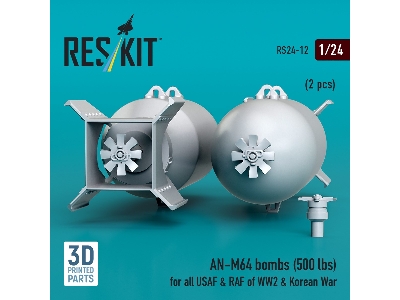 An-m64 Bombs (500 Lbs) For All Usaf & Raf Of Ww2 & Korean War (2pcs) (3d Printed) - zdjęcie 2