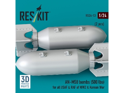 An-m58 Bombs (500 Lbs) For All Usaf & Raf Of Ww2 & Korean War (2pcs) (3d Printed) - zdjęcie 1